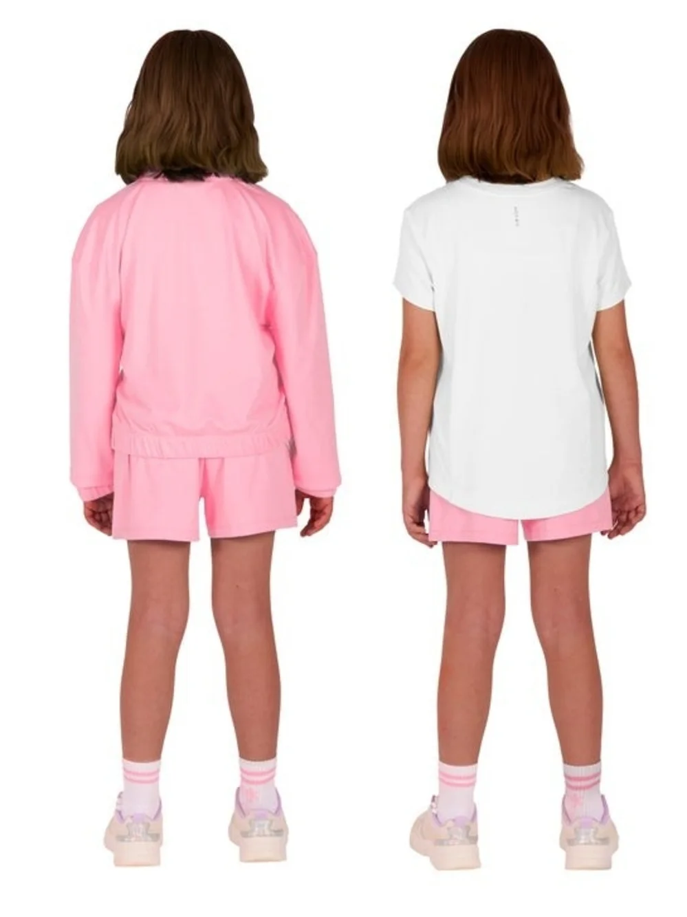 New!!! Soybu Youth Girls 3-piece Set Full Zip Jacket Tee Short Pink Color Size S
